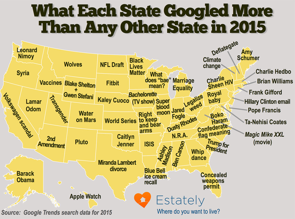 This Is What Your State Googled The Most In 2015 E Online,Country Light Fixtures For Kitchen